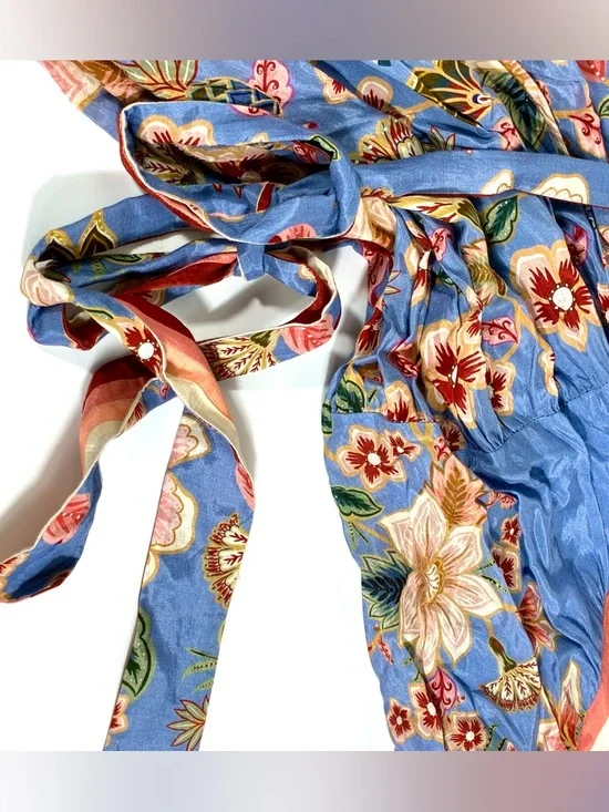 Farm Rio Superbloom Tapestry Cotton Blend Maxi Dress Blue Medium NEW - Picture 14 of 17